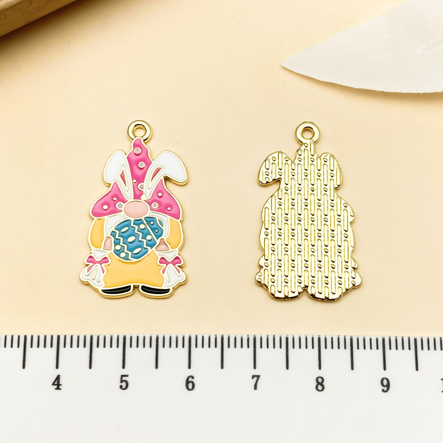 21711-1 30x17mm-2.4g dripping oil pink kc zinc alloy easter dwarf