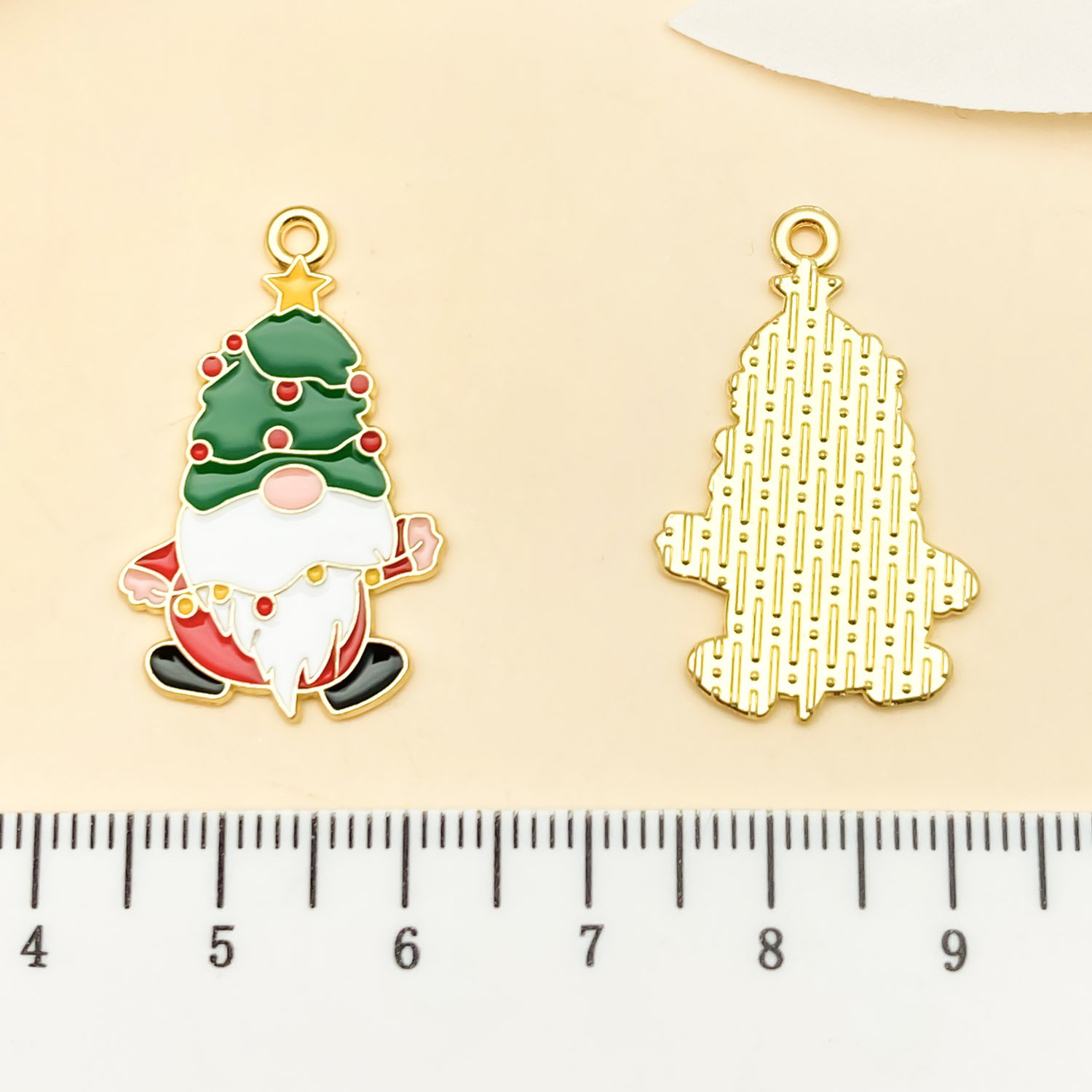 21713-1 30x18mm-1.7g dripping oil green zinc kc alloy christmas dwarf