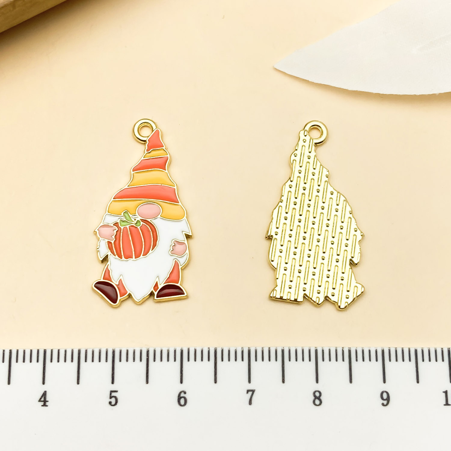 21714-1 30x15mm-1.7g oil dripping orange kc zinc alloy thanksgiving dwarf