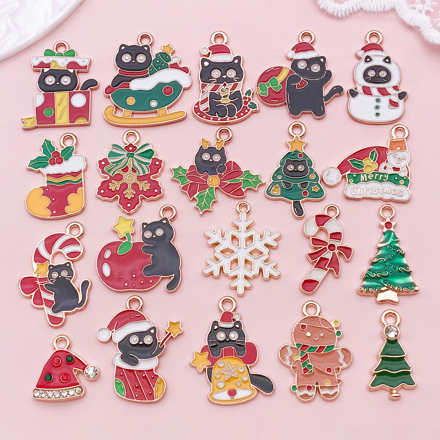 Sn1613-new oil drop christmas 20 styles 1 set each-27.8g