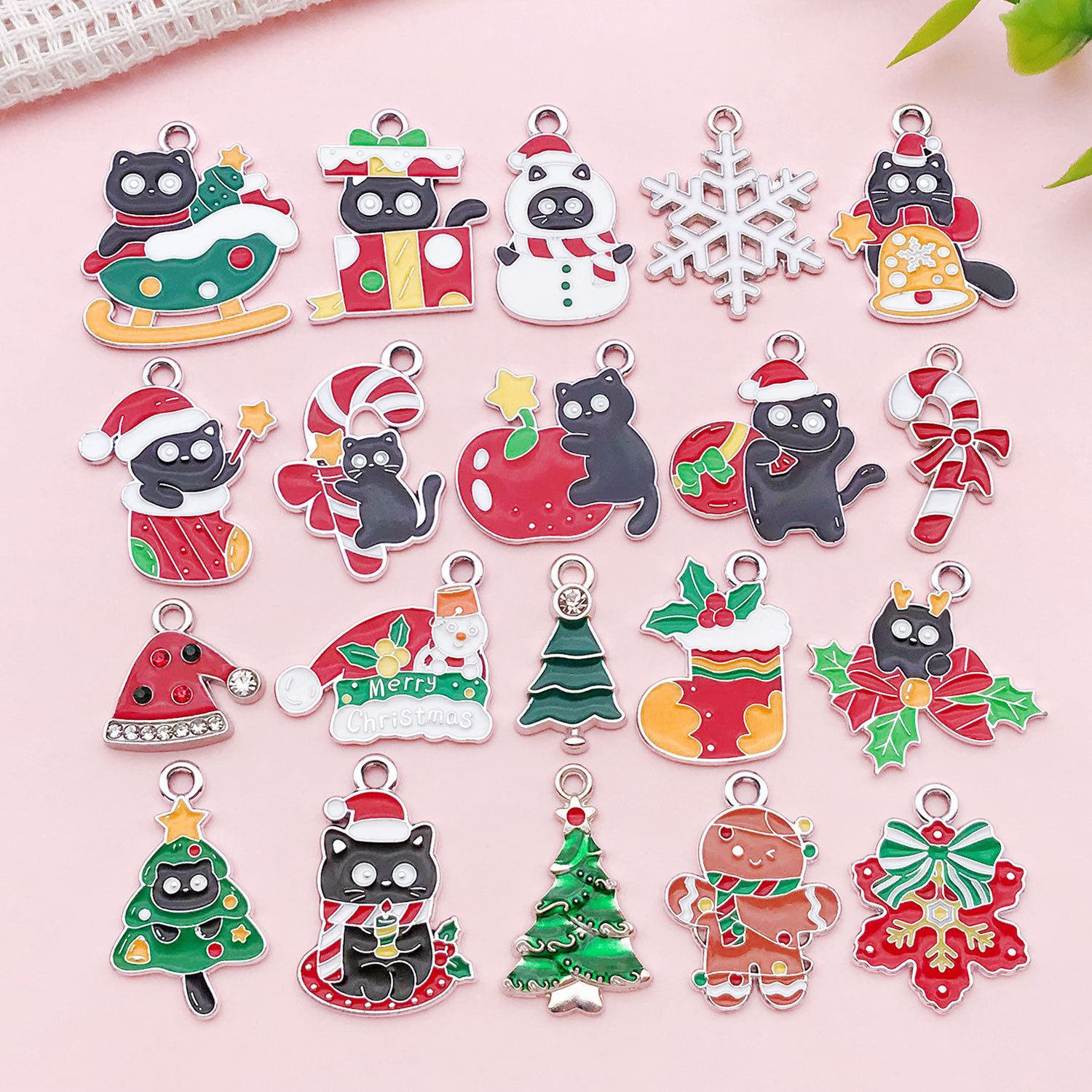 Sn1611-new dripping oil white k christmas 20 styles 1 set each-27.65g