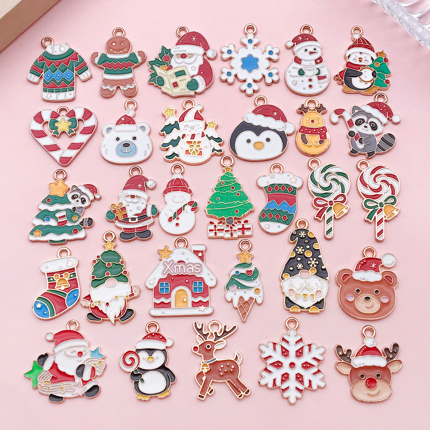 Sn1615-oil dripping christmas 30 styles 1 set each-46.45g