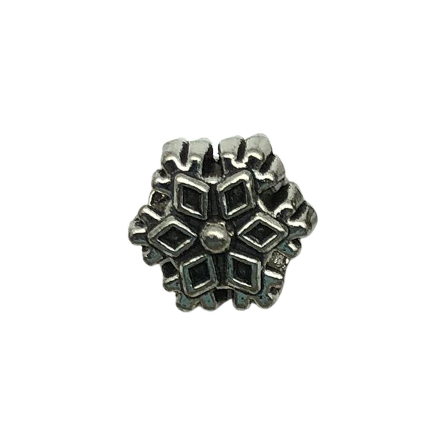 8817-9x10 hole 4.5mm-2.05g ancient silver christmas snowflake pan family large hole beads