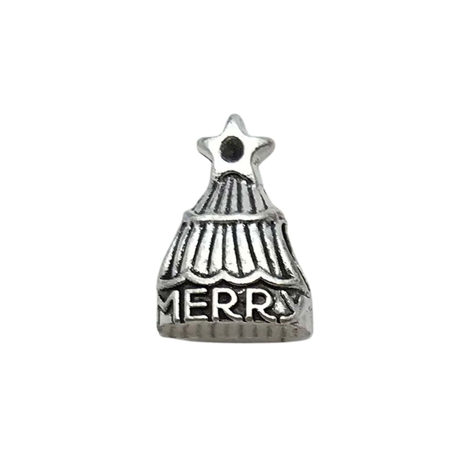 15186-12x15-3g ancient silver zinc alloy christmas tree pan family large hole beads