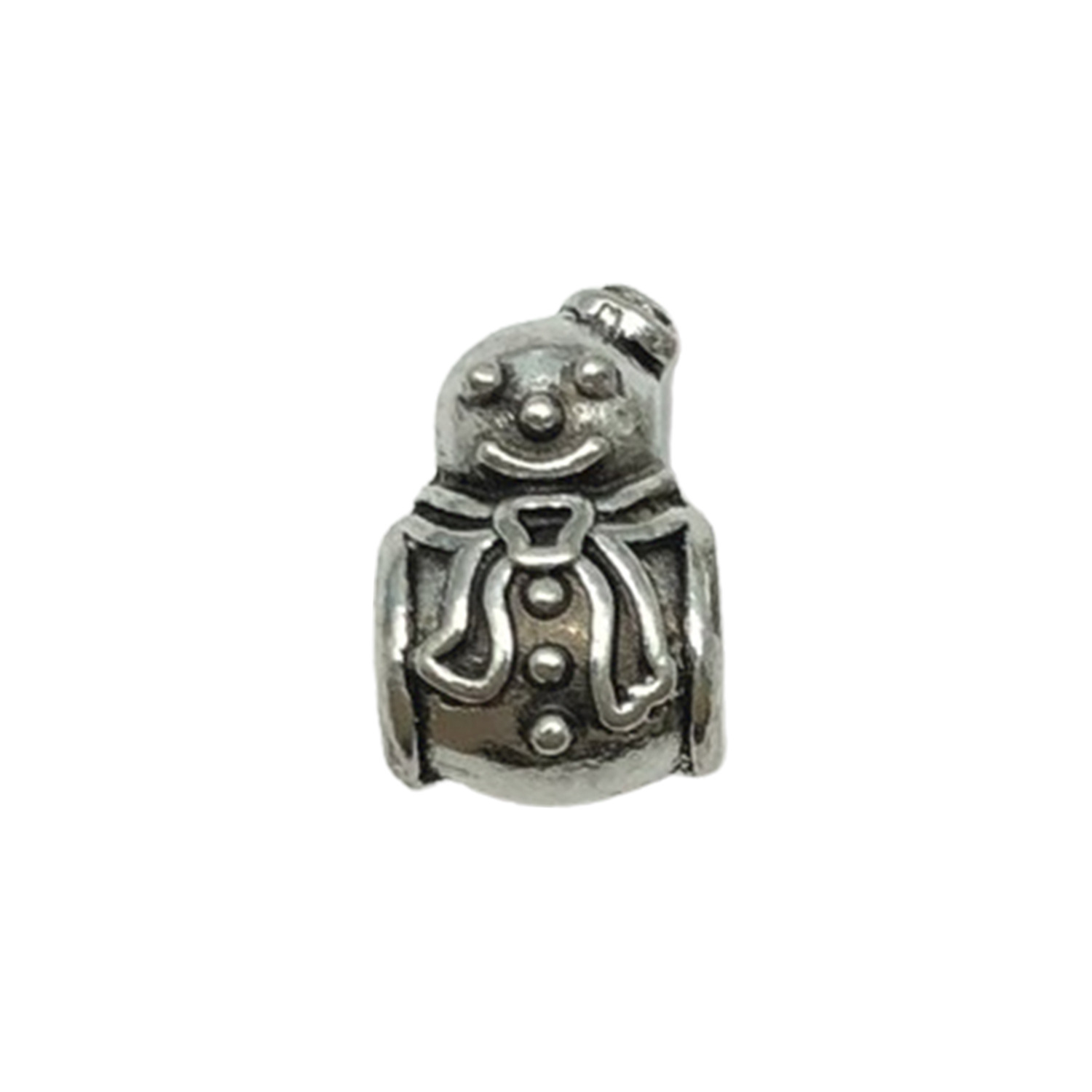 15188-10x15-4.2g ancient silver zinc alloy christmas snowman panjia large hole beads