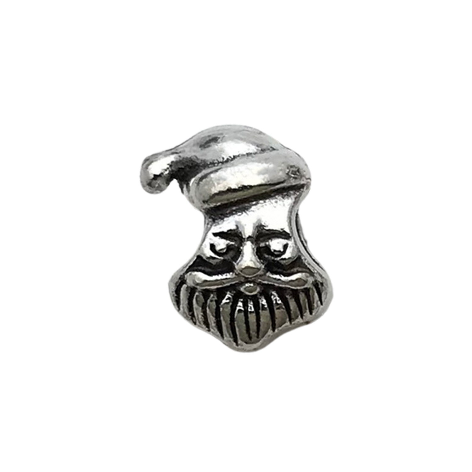 15189-9x12-3g ancient silver zinc alloy santa claus head panjia large hole beads