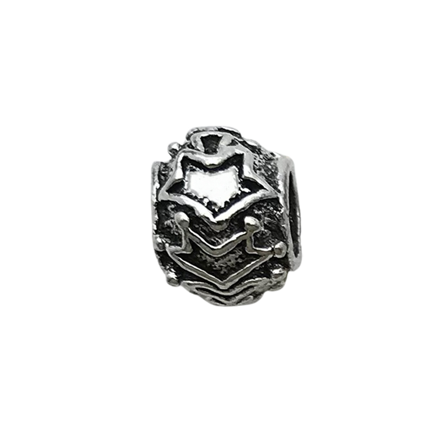 15191-8x11-3.6g ancient silver zinc alloy round christmas tree pan family large hole beads
