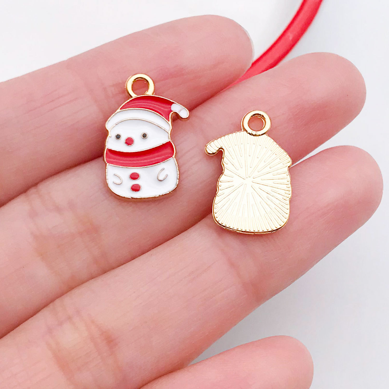 21051-1 white zinc alloy christmas snowman 17x12mm-0.8g