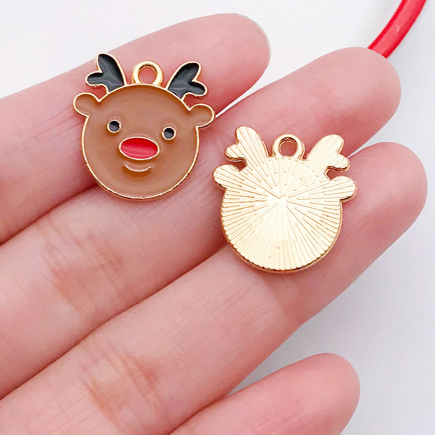 21056-1 zongzi color zinc alloy christmas 18x18mm-1.4g
