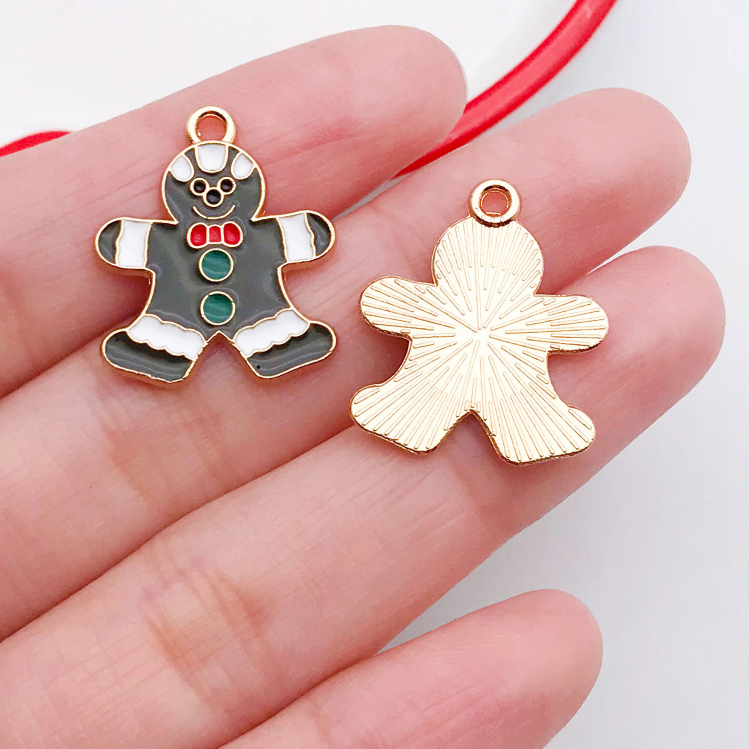 21060-1 dark brown zinc alloy christmas gingerbread man 22x18mm-1.5g