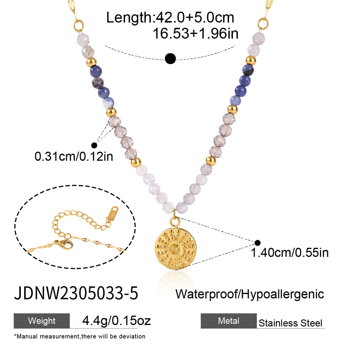 JDNW2305033-5（灰月光石+茶金石+蓝纹石）
