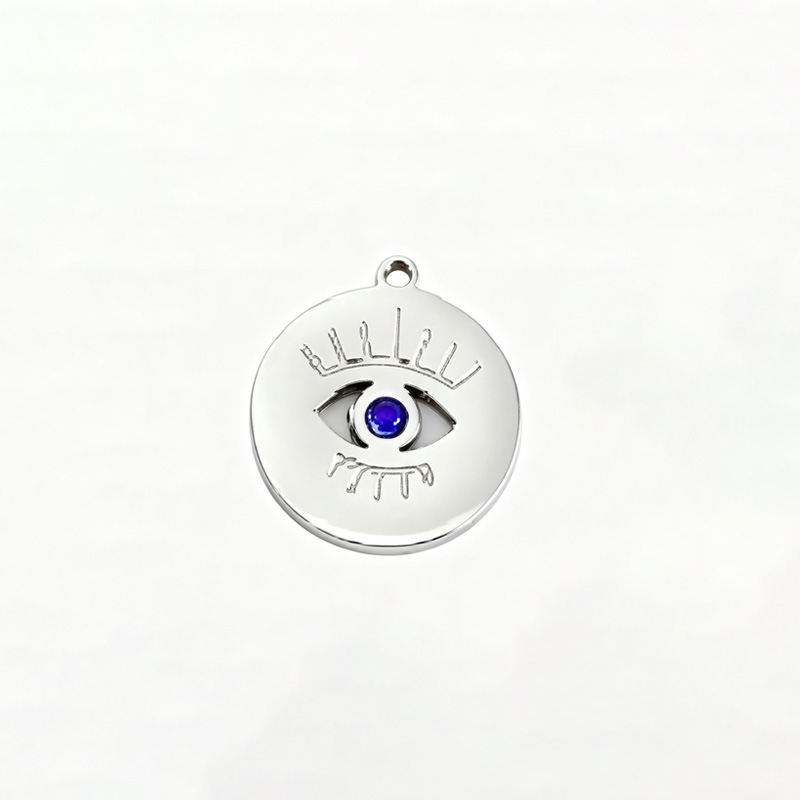 Steel color round card devil s eye