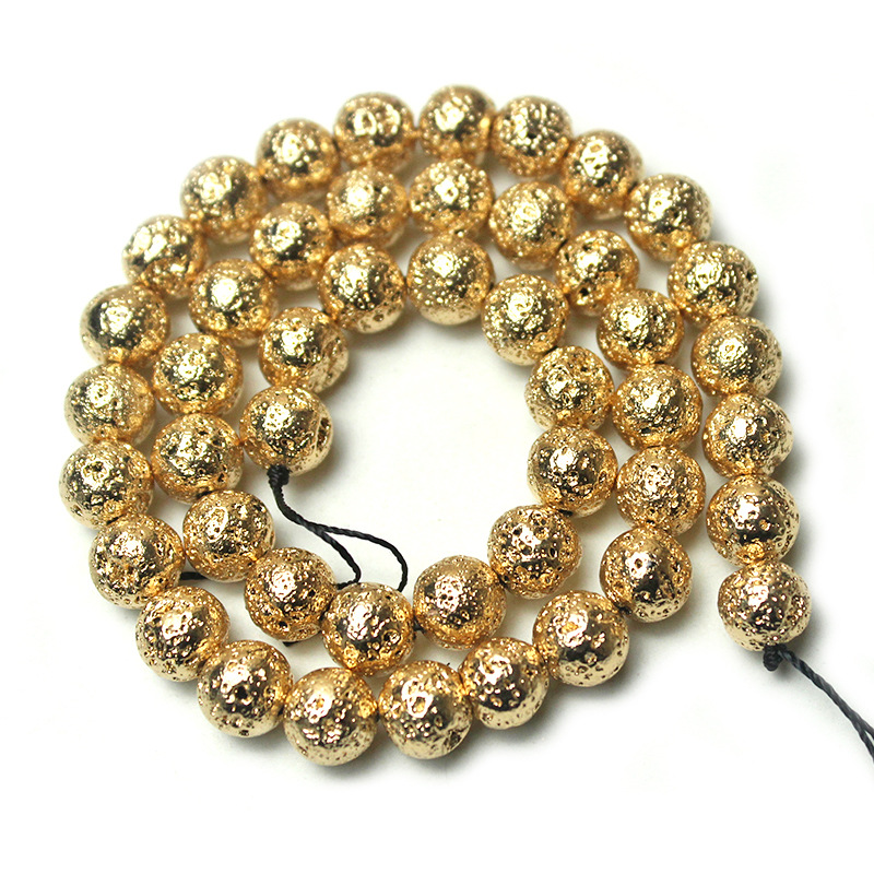 D42-2 electroplated volcanic stone-kc gold