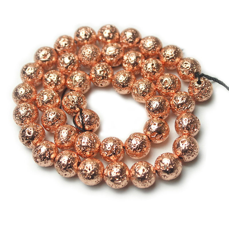 D42-5 electroplated volcanic stone-rose gold