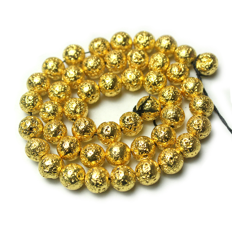 D42-6 electroplated volcanic stone-bright gold