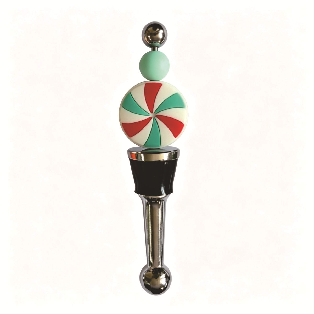 Black leather ring wine stopper