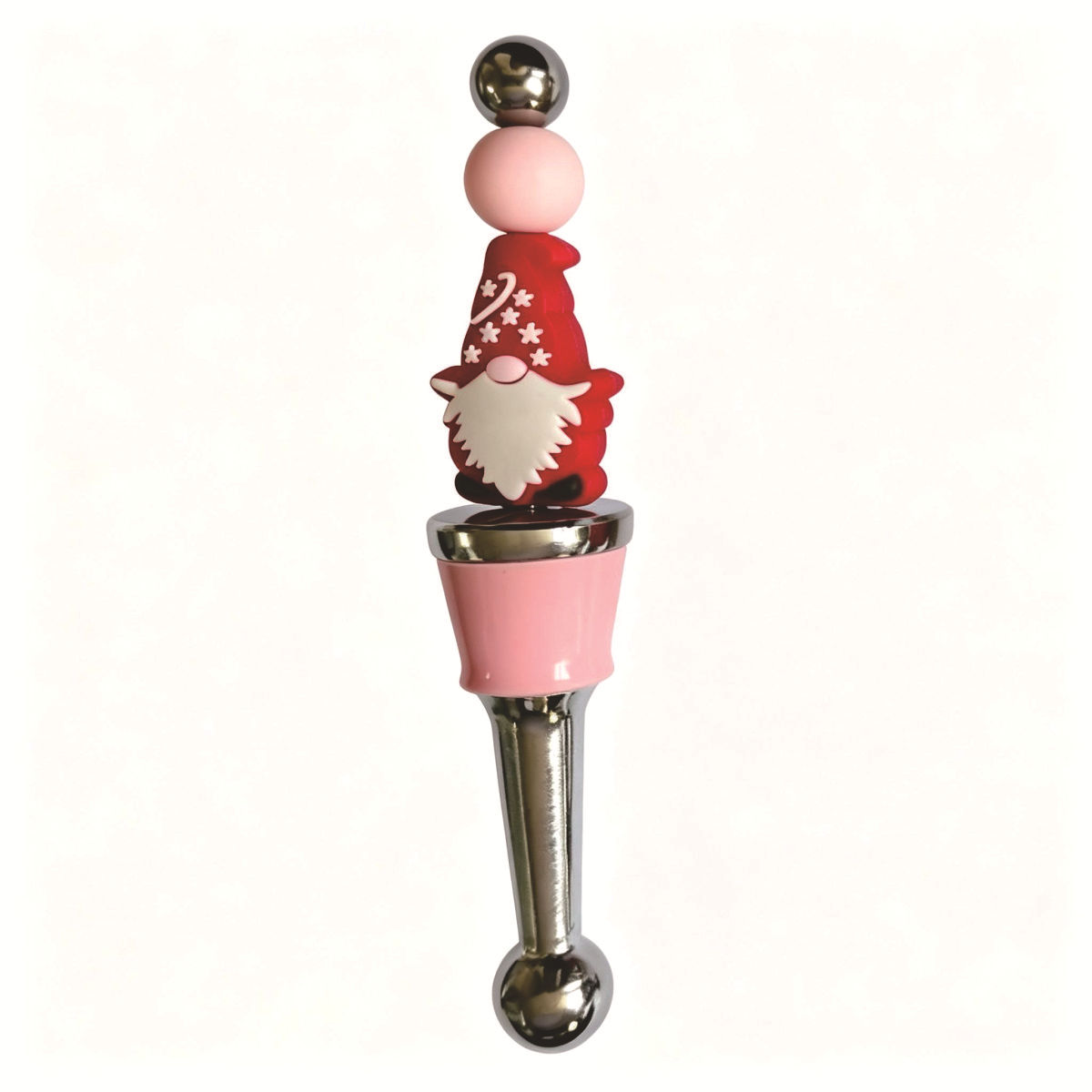 Pink leather ring wine stopper