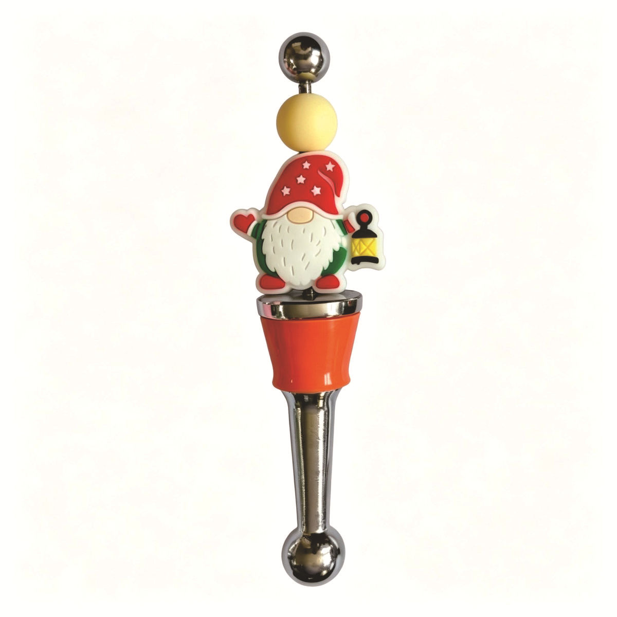 Orange leather ring wine stopper