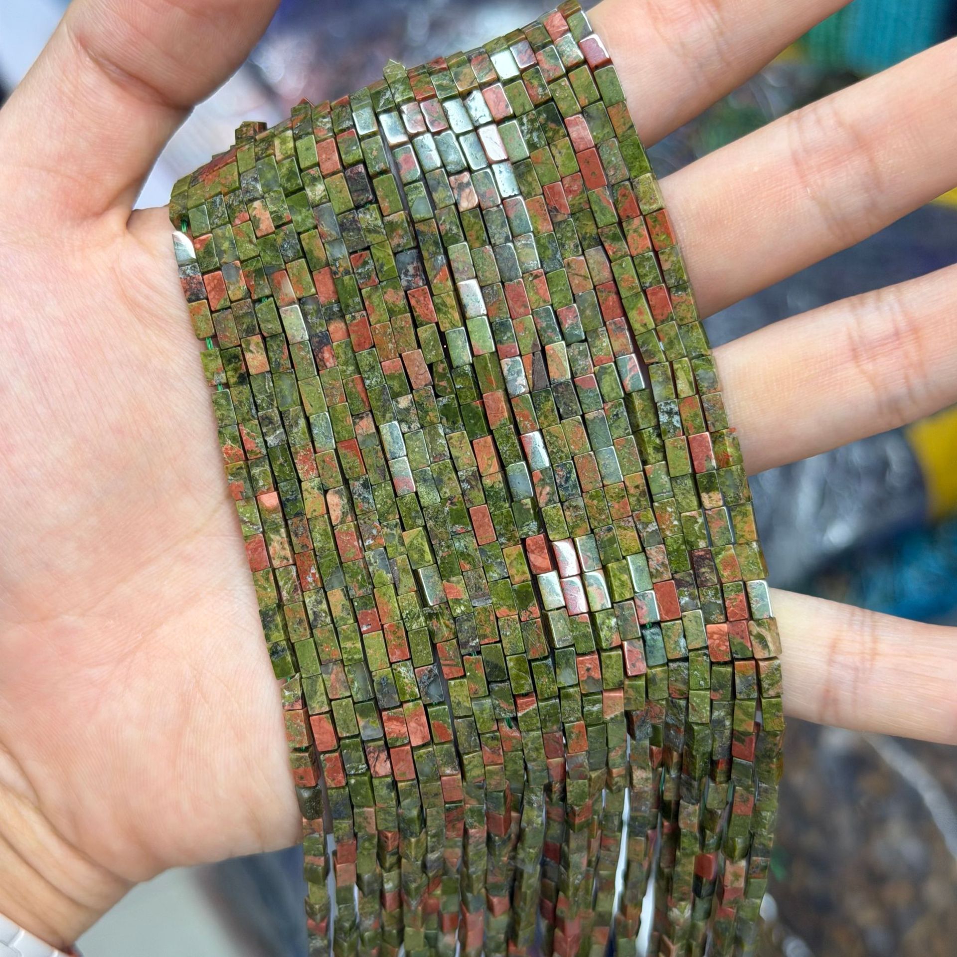 Floral green stone