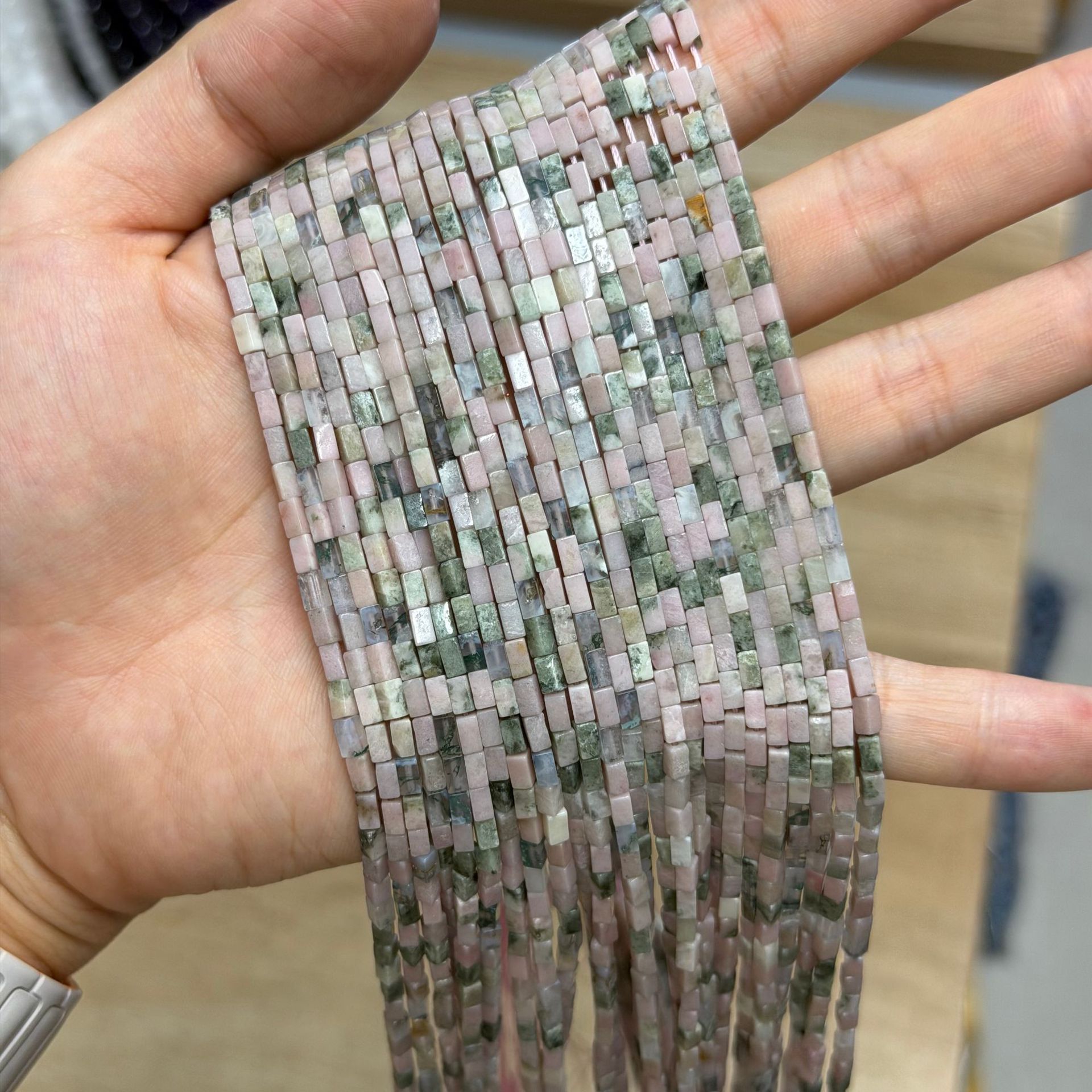 pink green stone