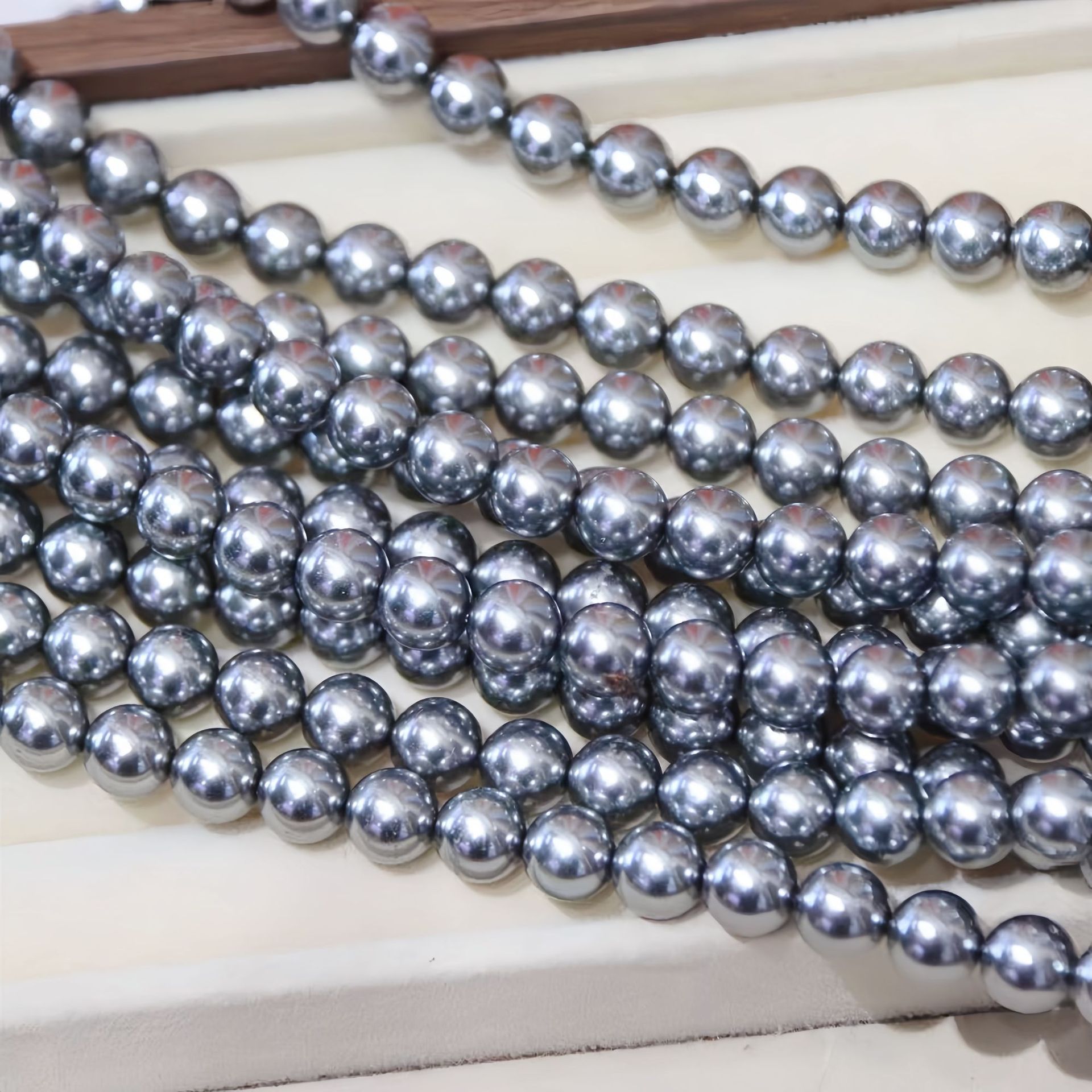 Shijia imitation shell beads platinum gray