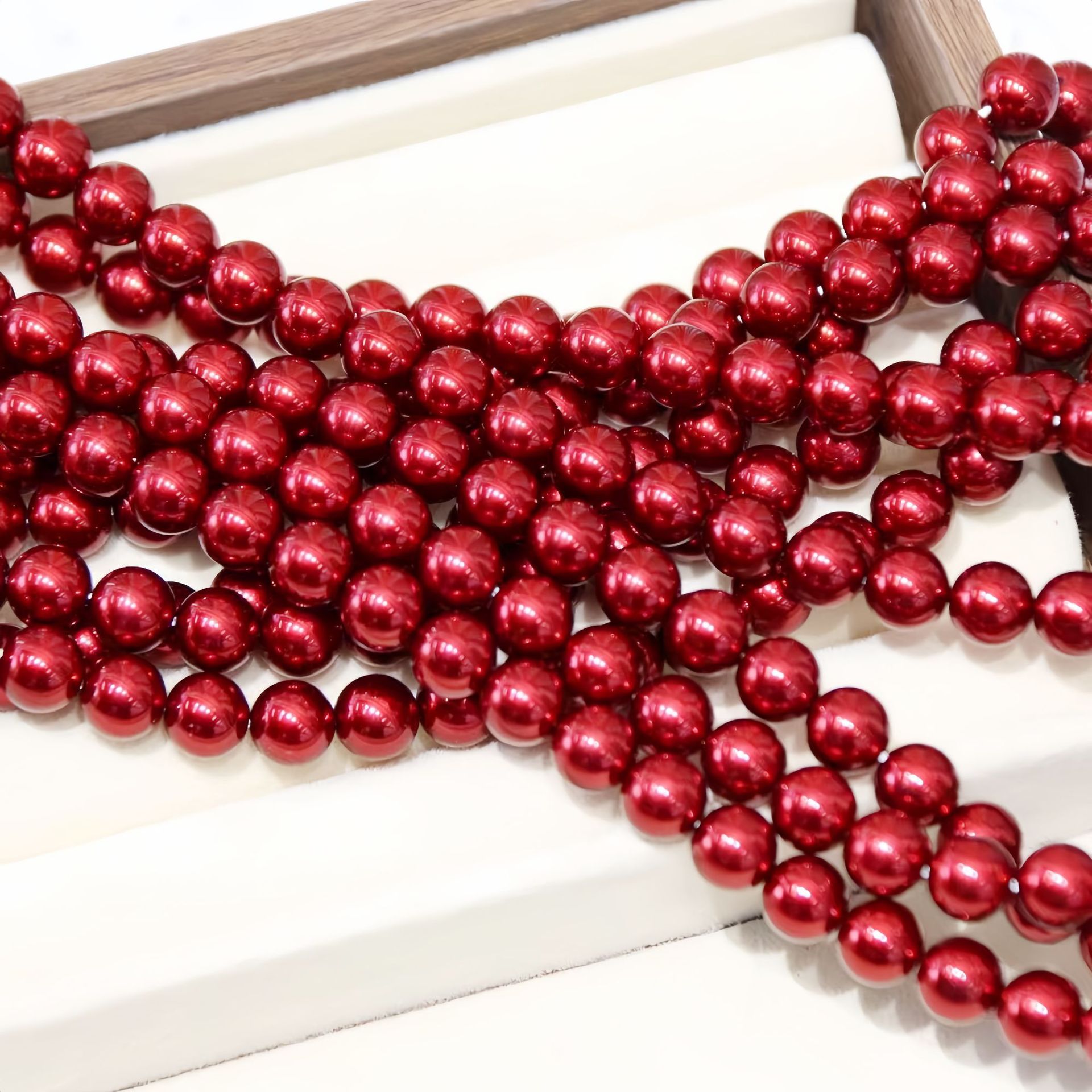 Shijia imitation pearl cheongsam red