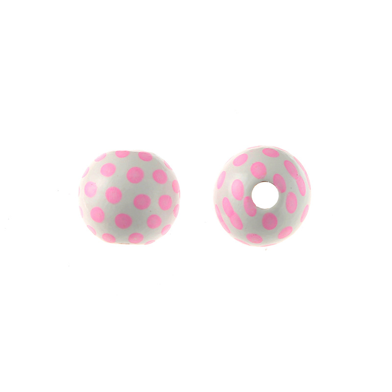 Pink polka dots on white