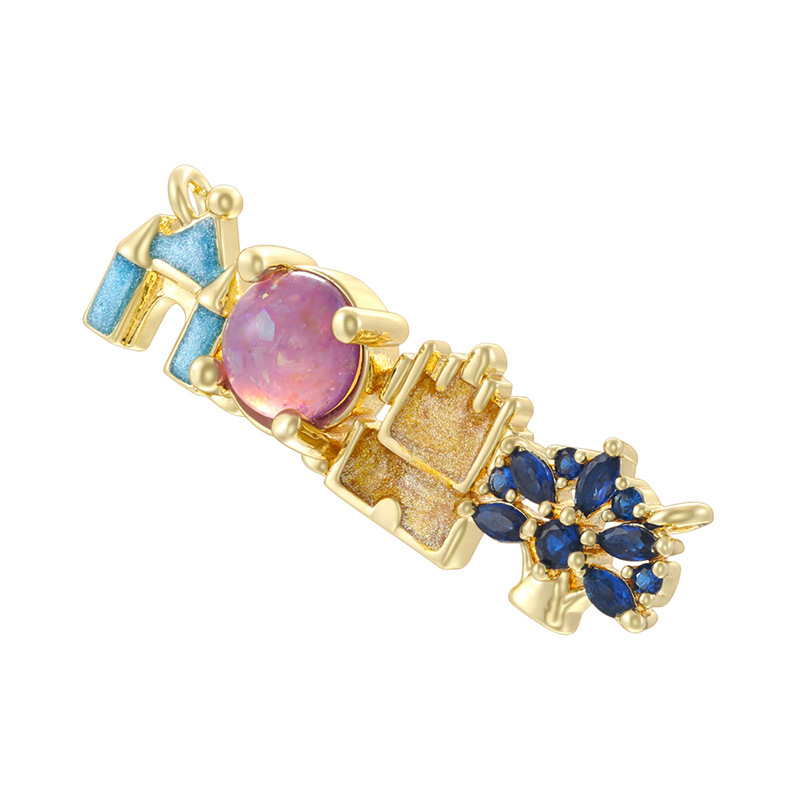 VD2507 gold blue diamond blue dripping oil