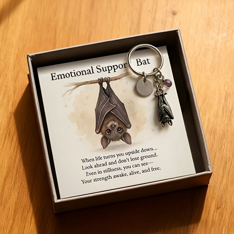 2# bat keychain + box + card