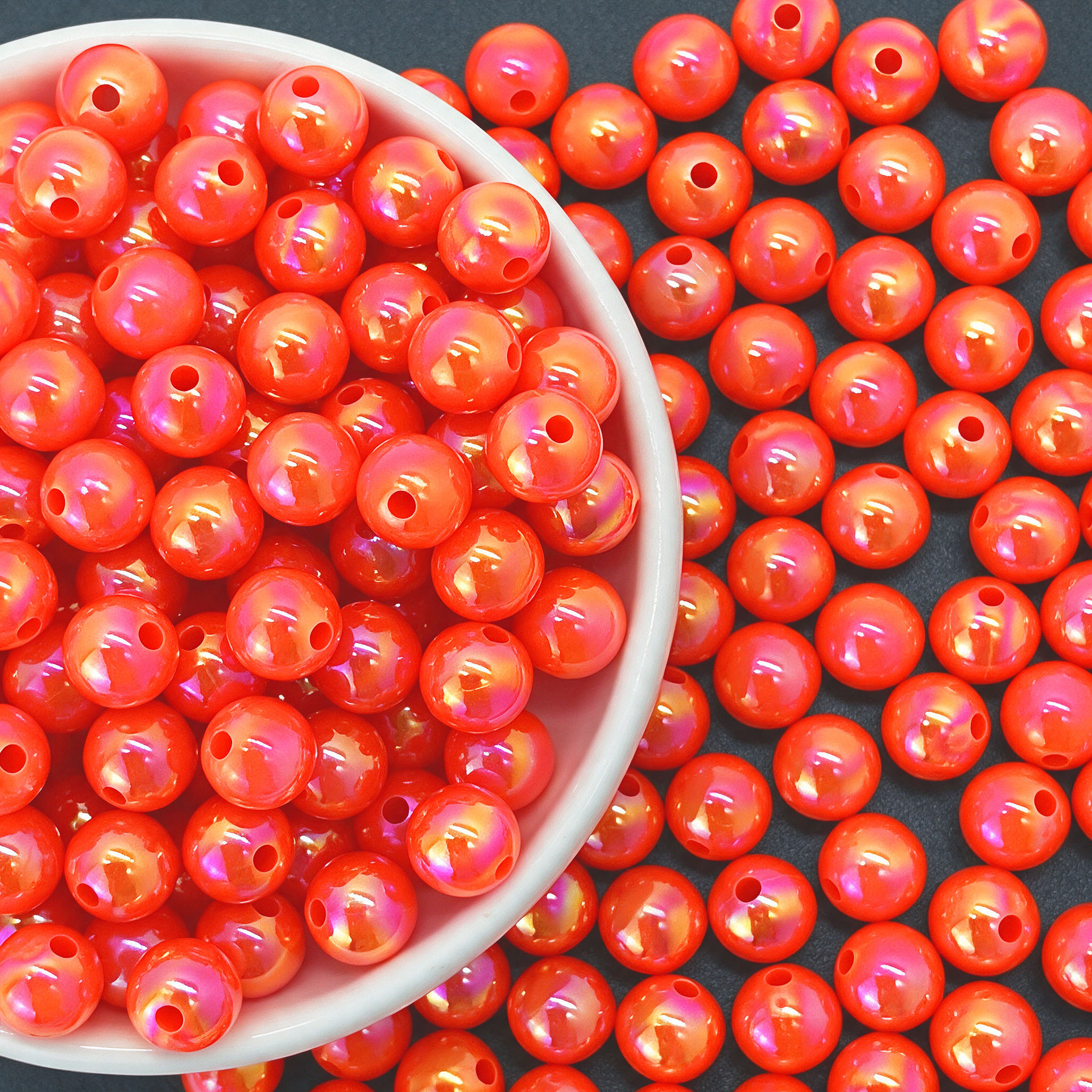 Iridescent orange-red