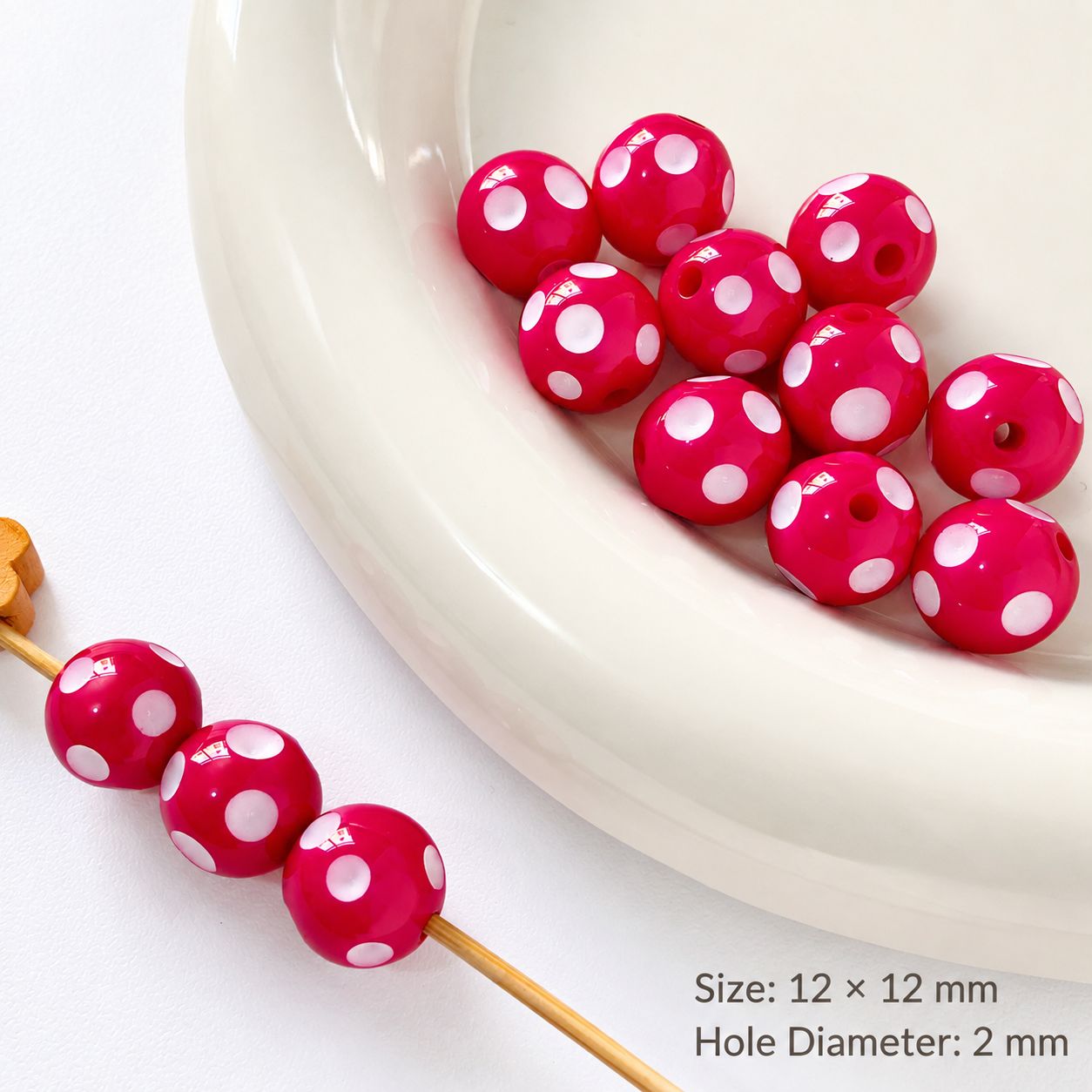 12mm [rose red] one m-3518