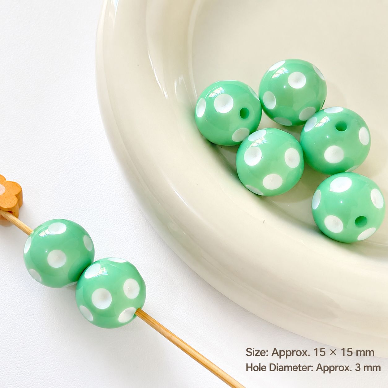15mm [mint green] one m-3530