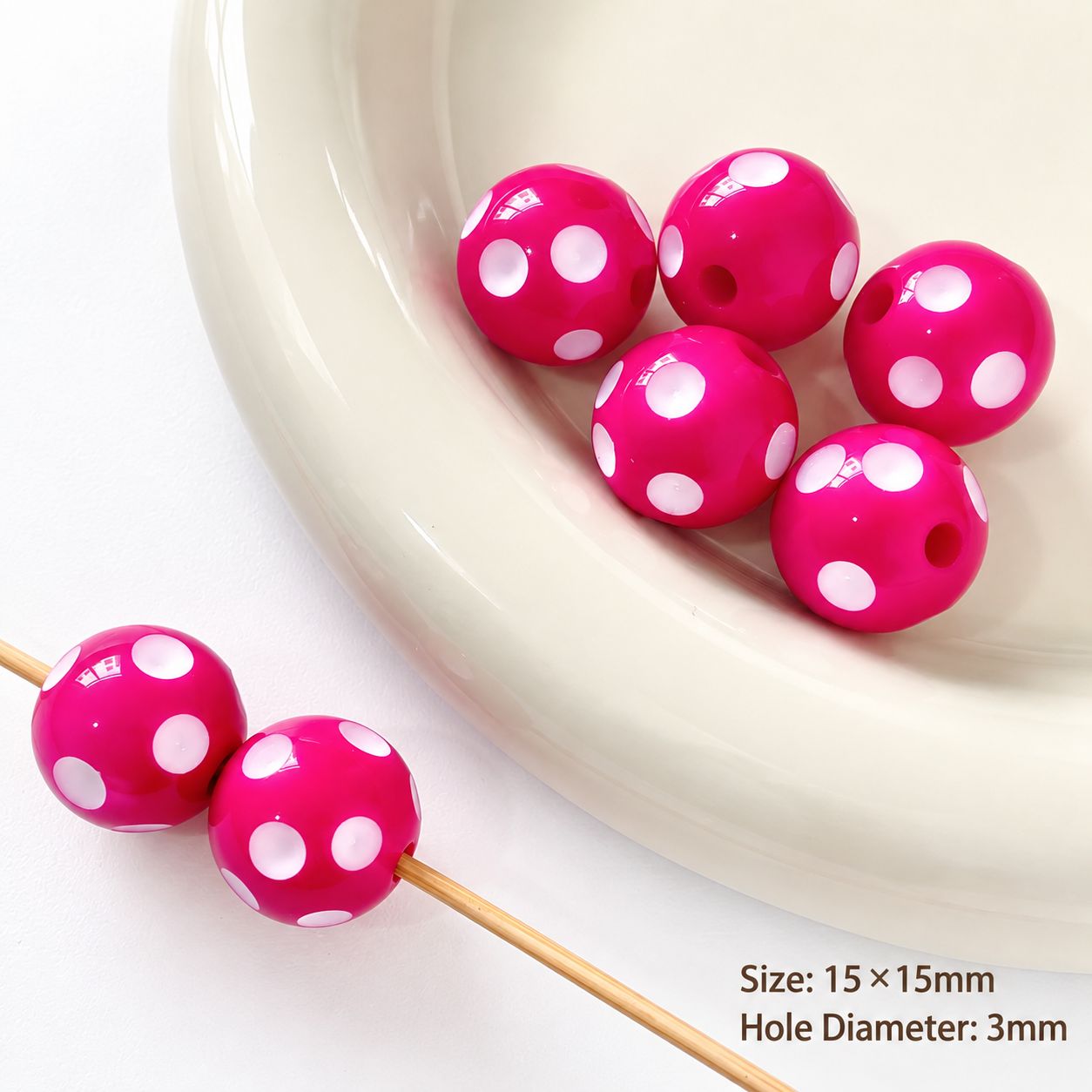 15mm [rose red] one m-3536