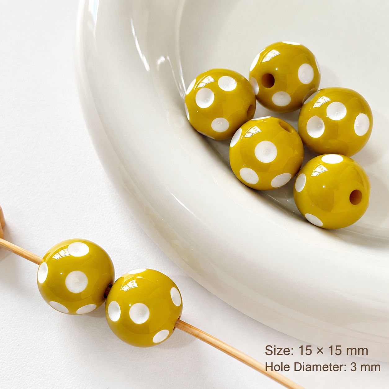 15mm [mustard green] one m-3538