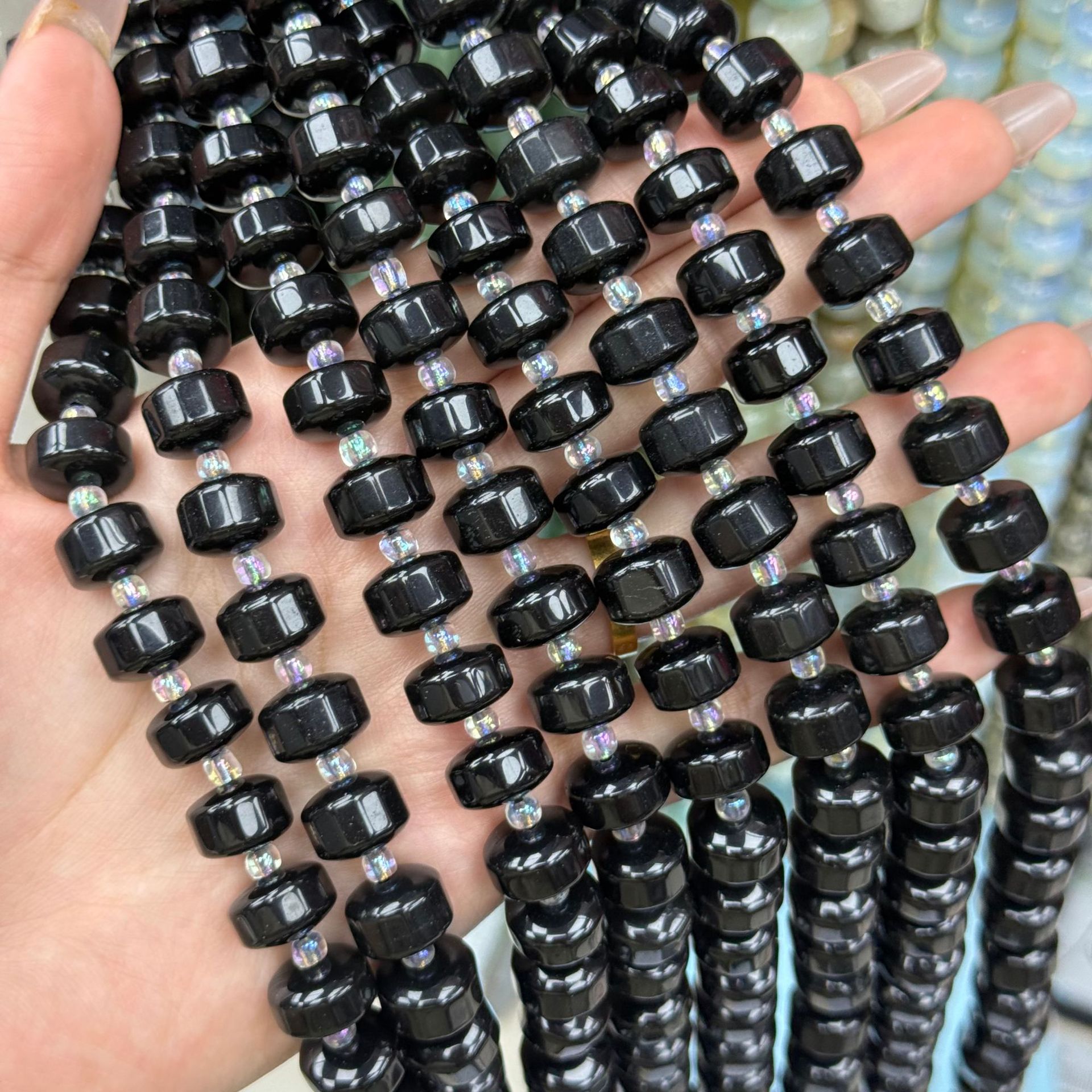 Natural black agate