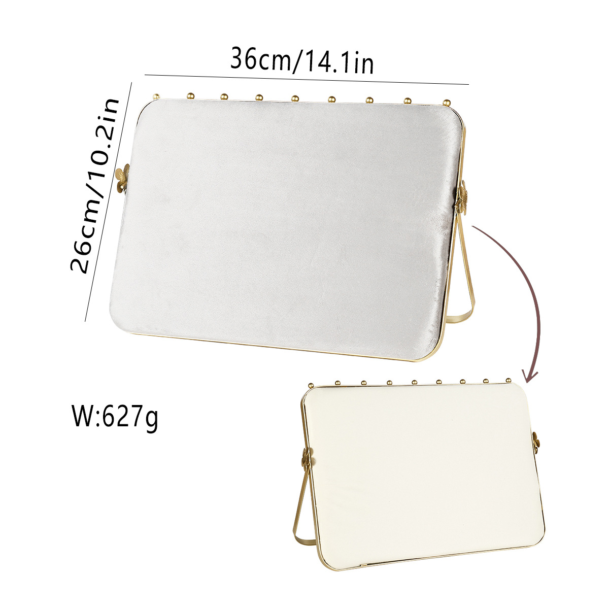 Beveled surface with soft-packed beige gray on both sides
