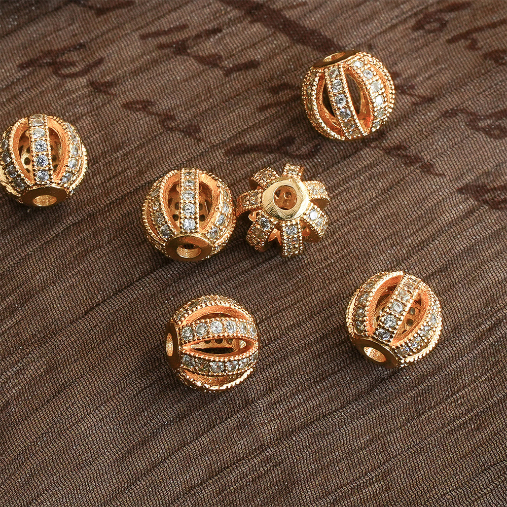 18K gold plated 8mm/hole 1.9mm