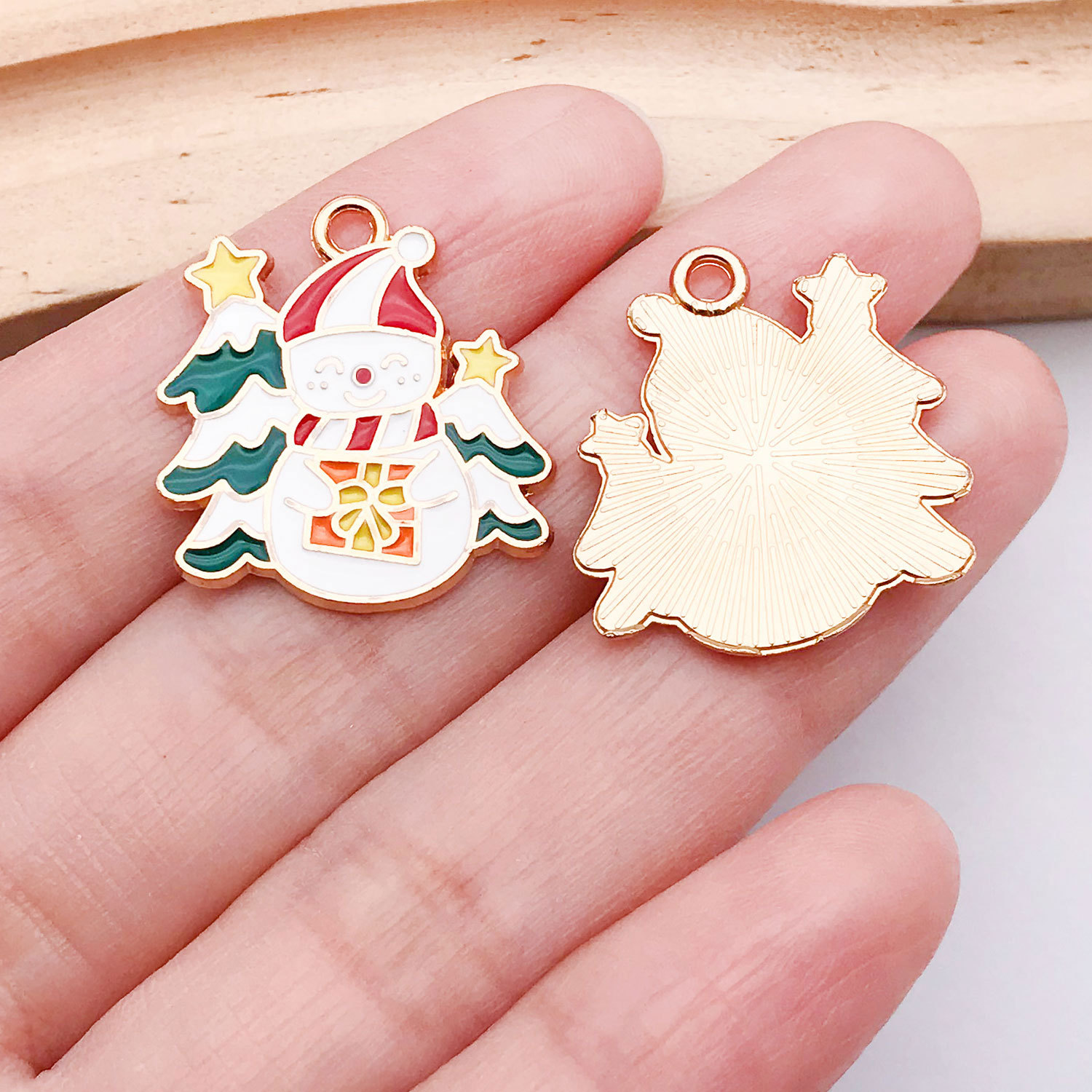 1 white gift snowman 25x23mm-2.1g-19568