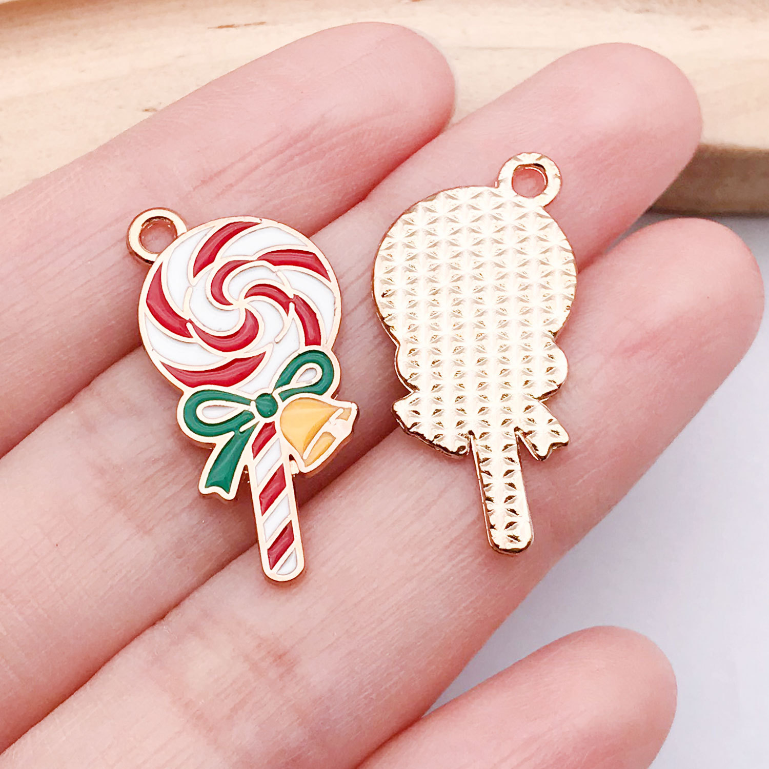 1 red bow bell lollipop 27x14mm-1.4g-25291