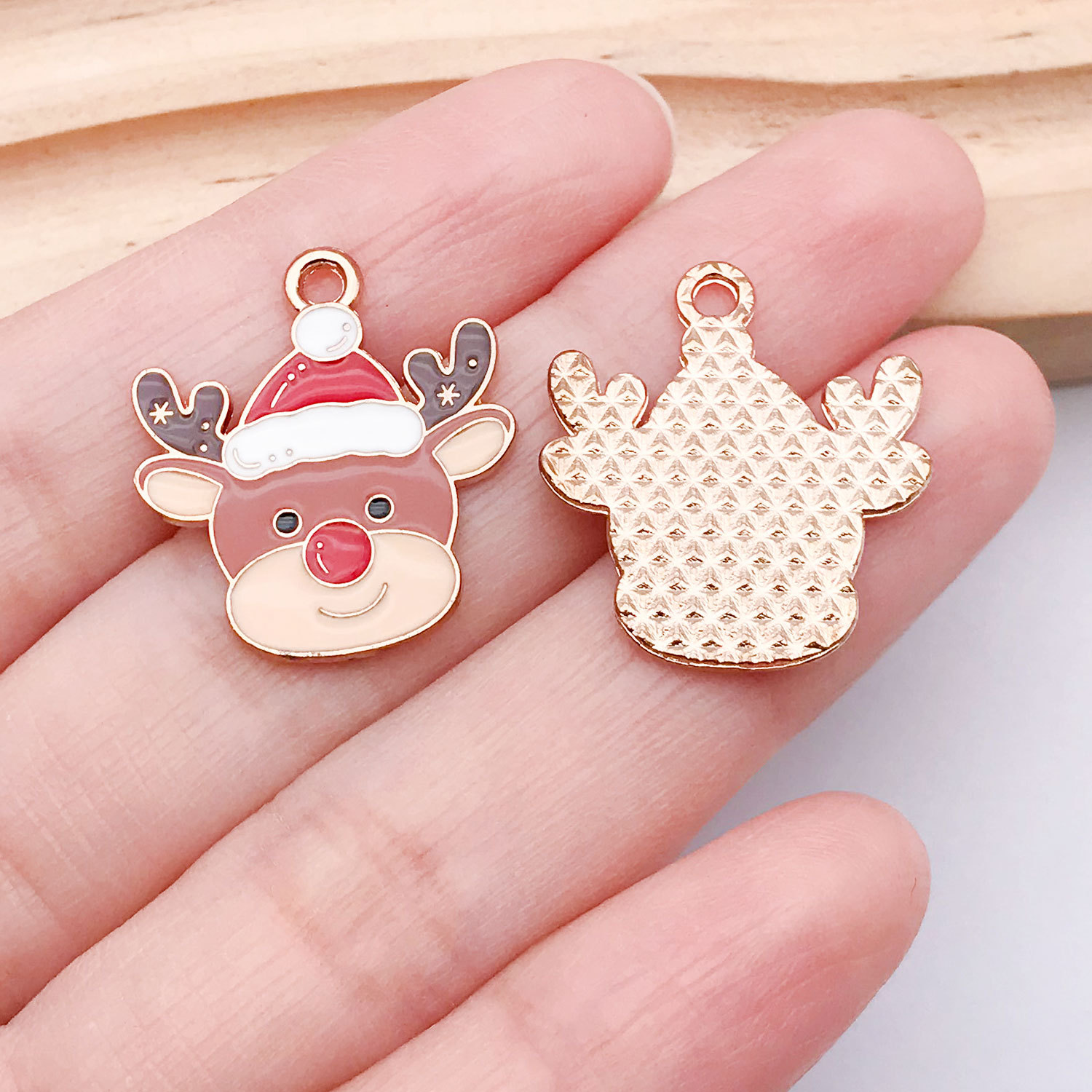 1 brown christmas hat elk 23x20mm-1.4g-25293