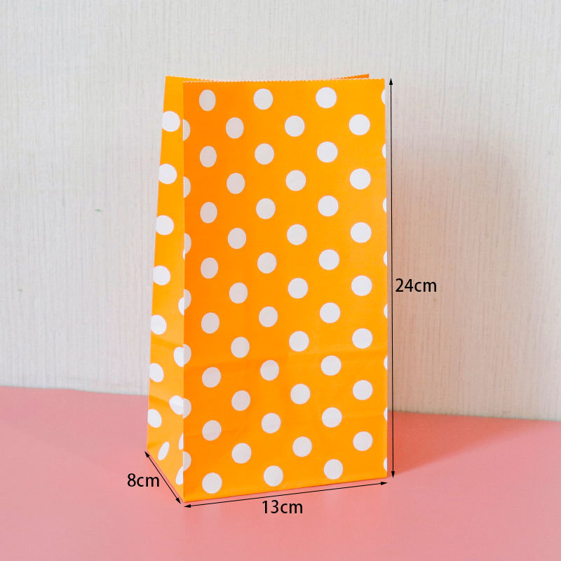 E3-14 orange white dots; kraft paper; single paper bag: 24x13x8cm