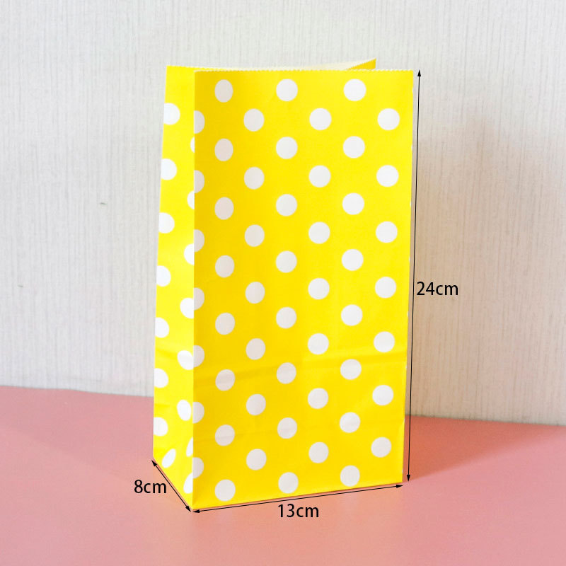 E3-15 yellow white dot; kraft paper; single paper bag: 24x13x8cm
