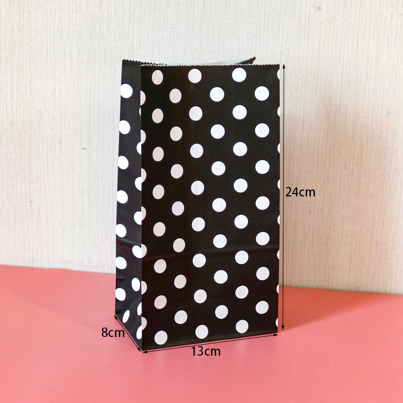 E3-17 black background with white dots; kraft paper; single paper bag: 24x13x8cm