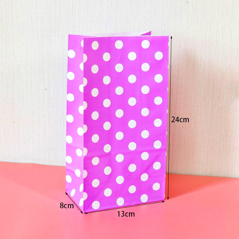 E3-18 purple background with white dots; kraft paper; single paper bag: 24x13x8cm
