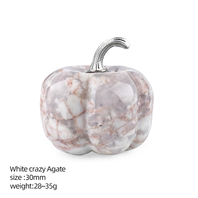 White Crazy Agate Pumpkin