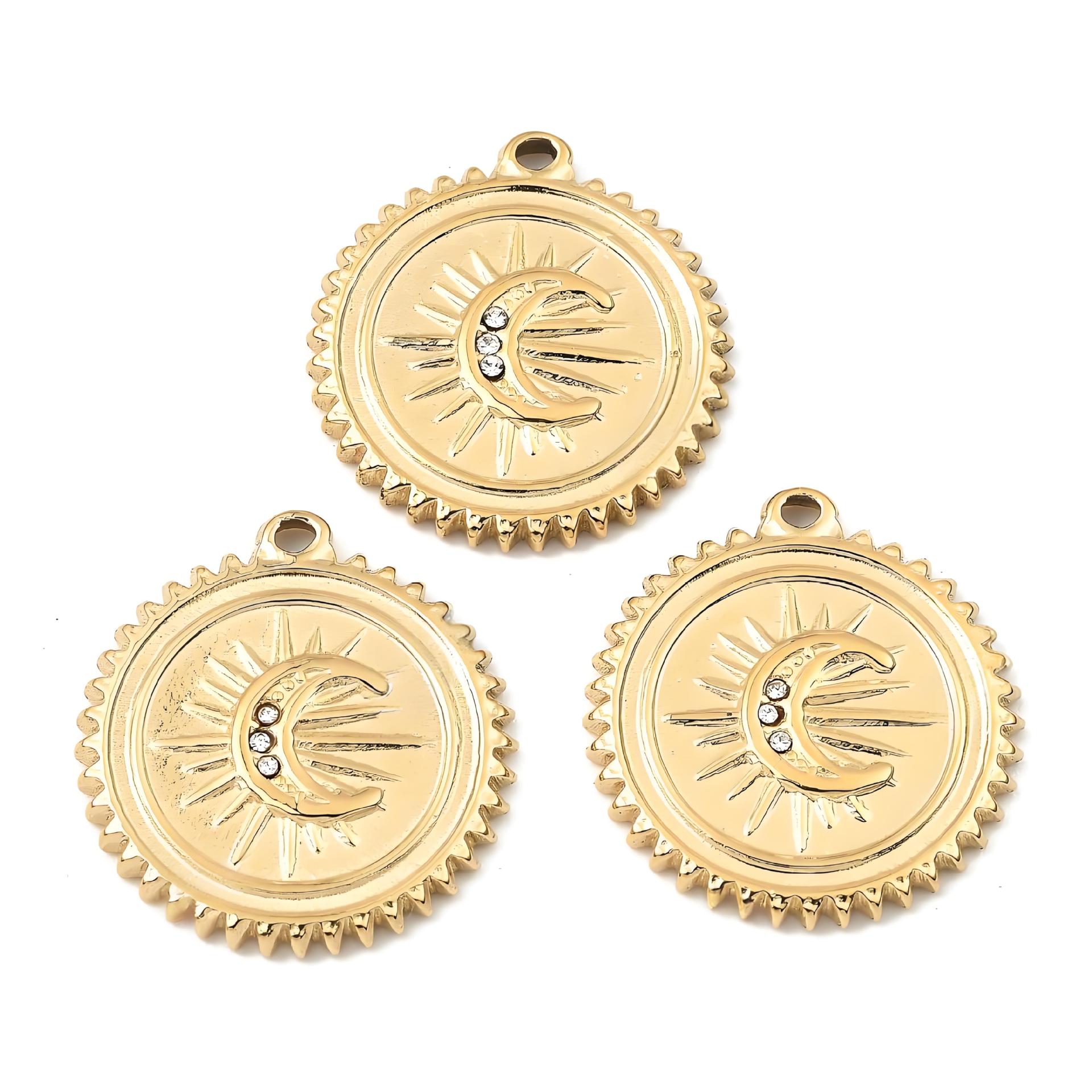 Flat round moon model 18.5*20*2mm