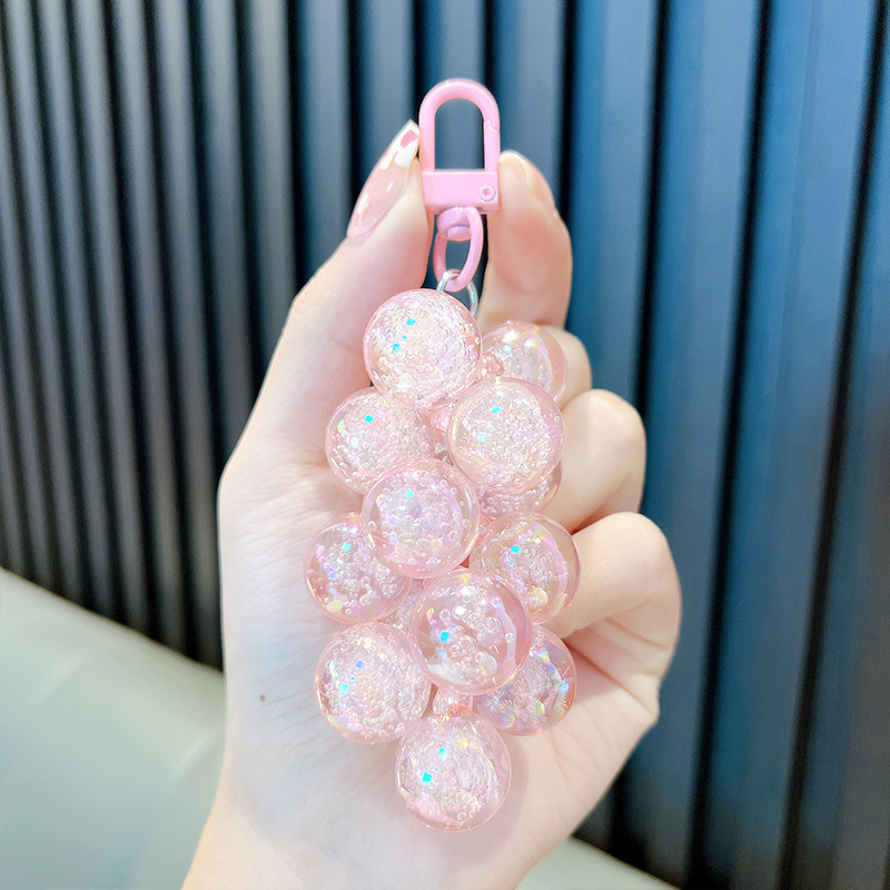 Grape keychain-pink