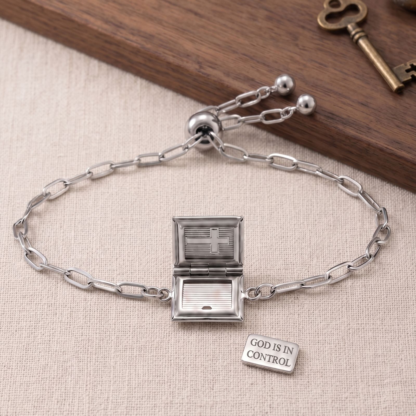 Cross storage pull-out bracelet silver