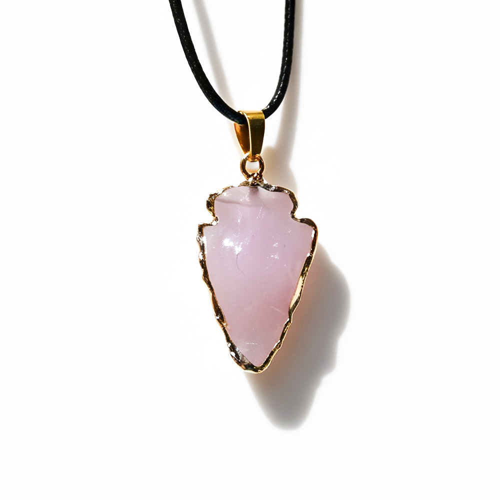 Pink-edged arrow pendant