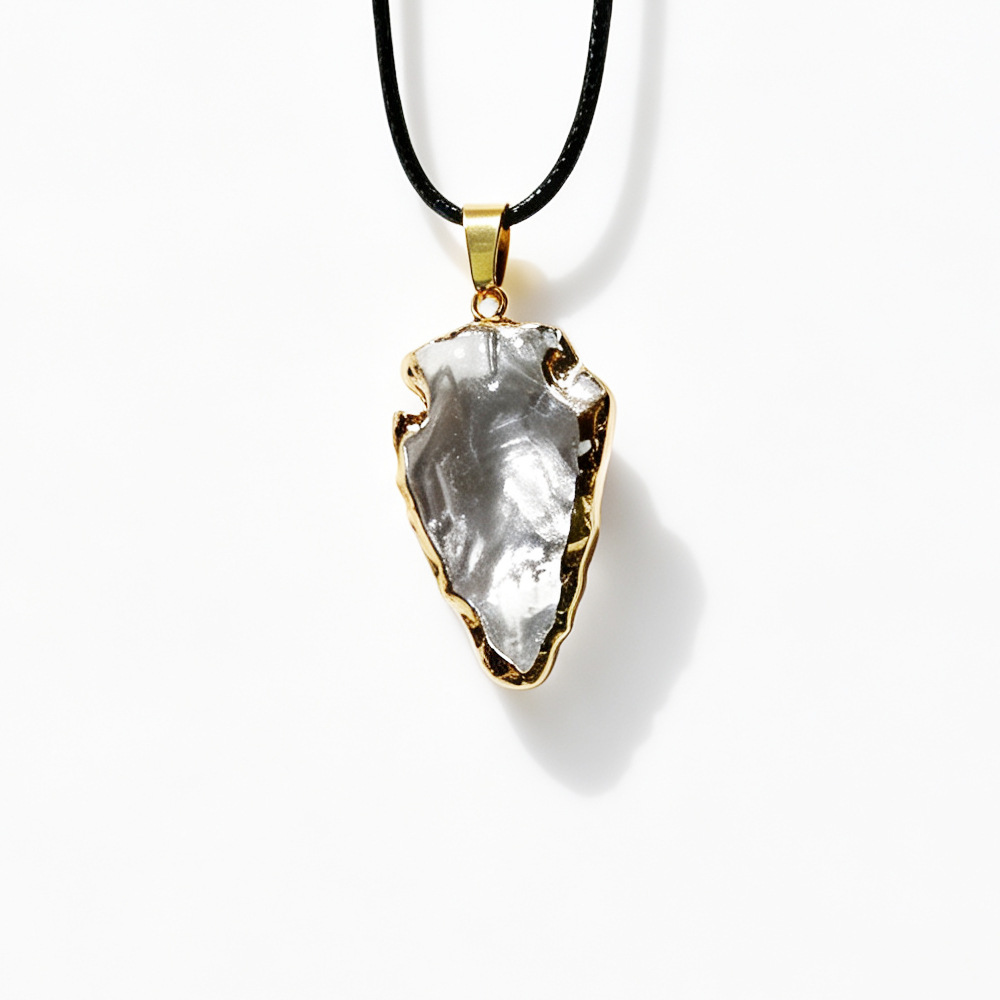 White Trimmed Arrow Pendant